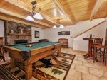 Lower Level Rec Room with Pool Table & Gas Log Fireplace
